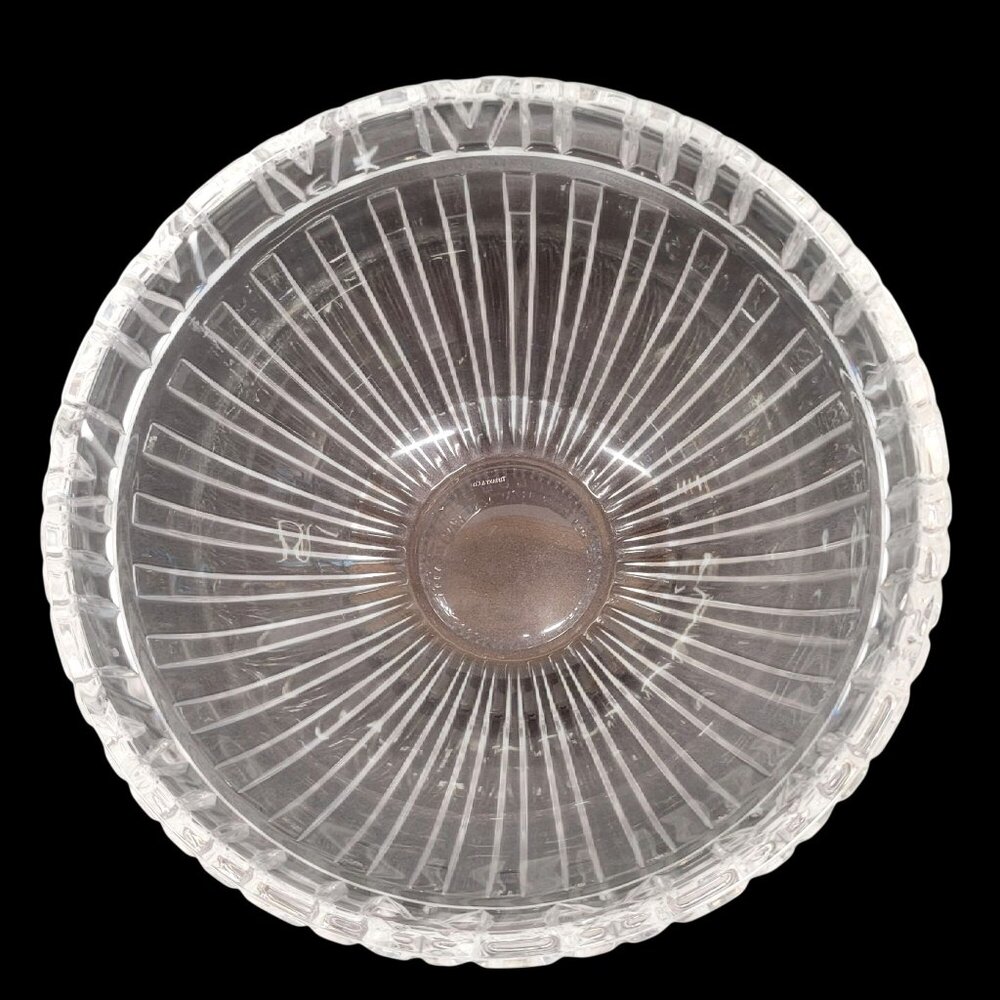 Tiffany & Co Atlas Collection Crystal Bowl 1980s Roman Numerals 10'' W Signed - Picture 5 of 7